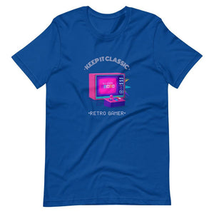Retro Gaming Shirt - Keep It Classic - Vintage Television - True Royal - Dubsnatch