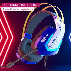 RGB 7.1 Surround Sound Mecha Headset Microphone USB