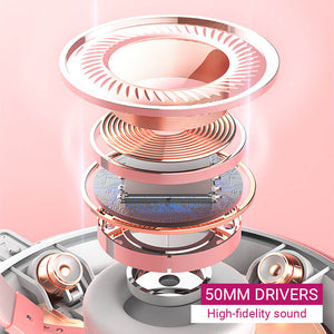 RGB Deer Ear Headset Microphone 3.5mm Jack USB 50mm Drivers