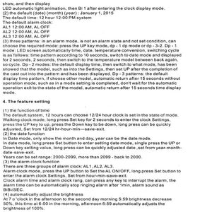 RGB Lighting Digital Alarm Clock Temperature Instructions