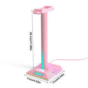 RGB Lighting Headset Stand USB 3.5mm Jack Dimensions