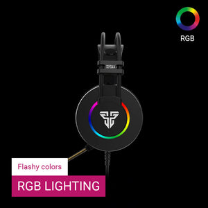 RGB Lighting 7.1 Surround Sound Headset Mic Noise Canceling USB