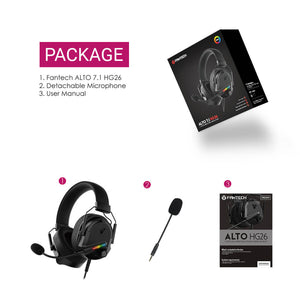 RGB 7.1 Surround Sound Black Gaming Headset Mic USB Package