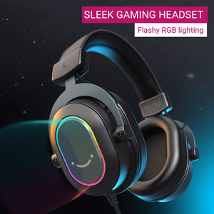 RGB 7.1 Surround Sound Gaming Headset Microphone USB Lightweight