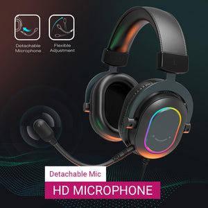 RGB 7.1 Surround Sound Headset Detachable Microphone USB Lightweight