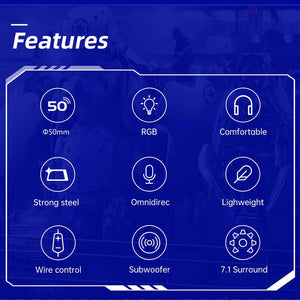 RGB 7.1 Surround Sound Mecha Headset Microphone USB Features