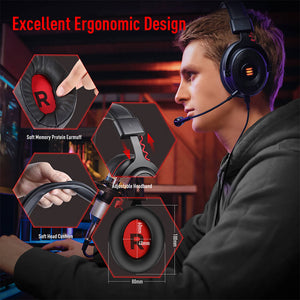 7.1 Surround Sound Headset Microphone 3.5mm Jack USB LED Ergonomic Design