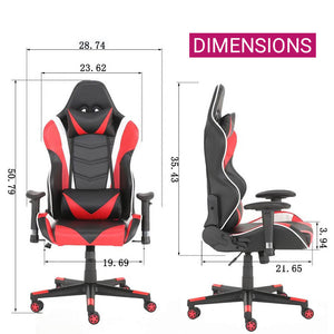 Tri-Color Streamer Gaming Chair Reclining Backrest Cushion Dimensions