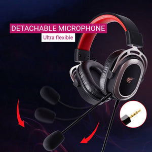 7.1 Virtual Surround Sound Metal Gaming Headset Detachable Microphone USB