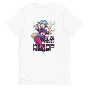 White Anime K-Pop Idol Fangirl Shirt Headphones Music Lover