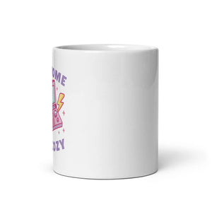 White Cute Cozy Gamer Console Quote Mug Cartoon Front 11oz