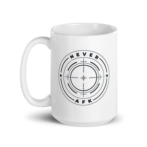 White FPS Gamer AFK Fact Mug Shooter Target Left 15oz