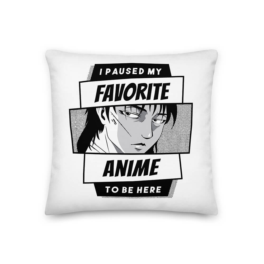 White Funny Anime Addict Quote Throw Pillow Pissed Man 18*18"
