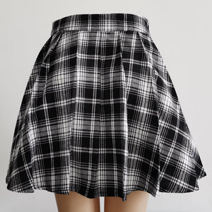 White High-Waist Punk Asymmetric Cutout Pleated Skirt Punk Back