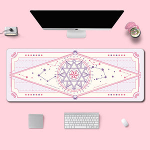 White Large Star Constellation Mouse Pad Moon Non Slip