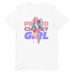 White Proud Clumsy Girl Shirt Urban Modern Lass