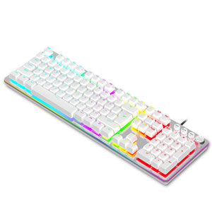 White RGB Backlight Mechanical Keyboard Blue Switch