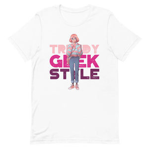 White Trendy Geek Style Shirt Urban Modern Girl