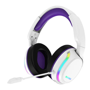 White 5.8Ghz Wireless Modern RGB Headset Microphone Noise Reduction