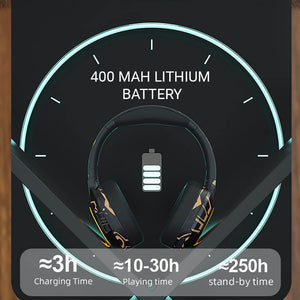 Wireless Cartoon Art Headset Microphone HiFi RGB Battery Capacity