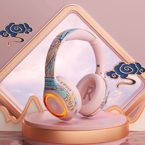 Wireless Cartoon Art Headset Microphone HiFi RGB