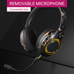 Wireless Cartoon Art Headset Removable Microphone HiFi RGB