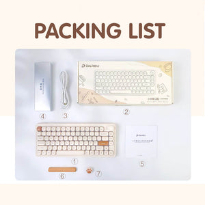 2.4GHz Wireless Cozy Mechanical Keyboard Tri-Mode LED PBT Package