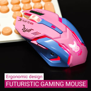 Wireless Game Mouse Optical 2400 DPI Backlight Futuristic Design