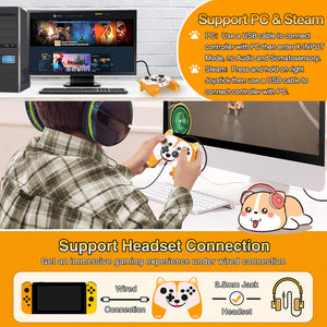 Wireless Puppy Ear Controller Vibration Macro Turbo Switch PC Steam