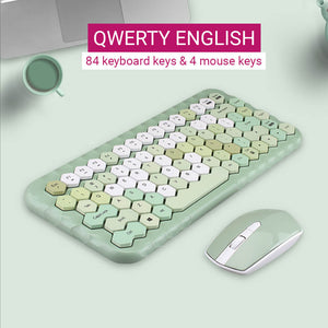 2.4Ghz Wireless Slim Honeycomb Combo Keyboard Mouse Multi-Color Qwerty English