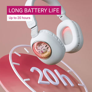 Wireless Space Capsule Happy Cat Headphones RGB Battery Life