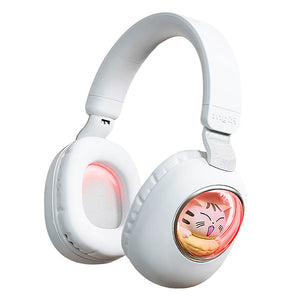 Wireless Space Capsule Happy Cat Headphones RGB LED Lights