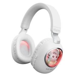 Wireless Space Capsule Kitty Smile Headphones RGB LED Lights