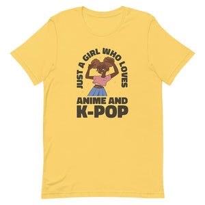Yellow Cartoon K-Pop Stan Girl Shirt Double Gyaru Peace