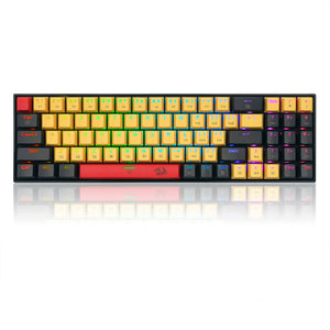 Yellow Black Compact Tri-Color Mechanical Keyboard RGB Backlight USB