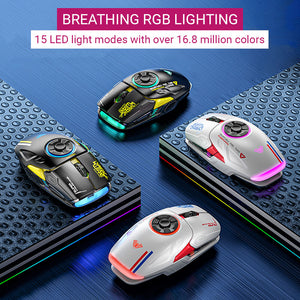 2.4GHz Wireless Futuristic Motorsport Mouse 4800 DPI Breathing RGB Backlight