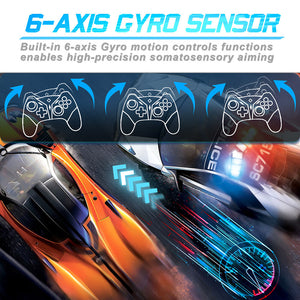 2.4GHz Wireless Motorsport Gamepad Vibration Turbo Macro Switch PC 6-Axis Gyro Sensor