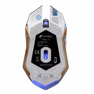 2.4GHz Wireless RGB Wolf Gaming Mouse 1600 DPI Optical Sensor Back View