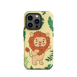 Adorable Jungle Lion Standing Pose iPhone 14 Pro Rugged Case