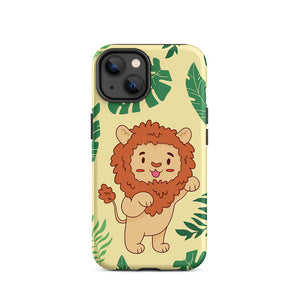 Adorable Jungle Lion Standing Pose iPhone 14 Rugged Case