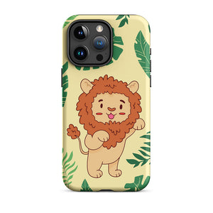 Adorable Jungle Lion Standing Pose iPhone 15 Pro Max Rugged Case