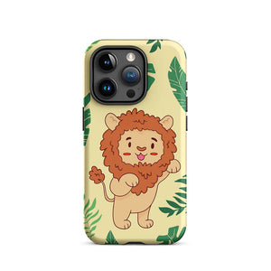Adorable Jungle Lion Standing Pose iPhone 15 Pro Rugged Case