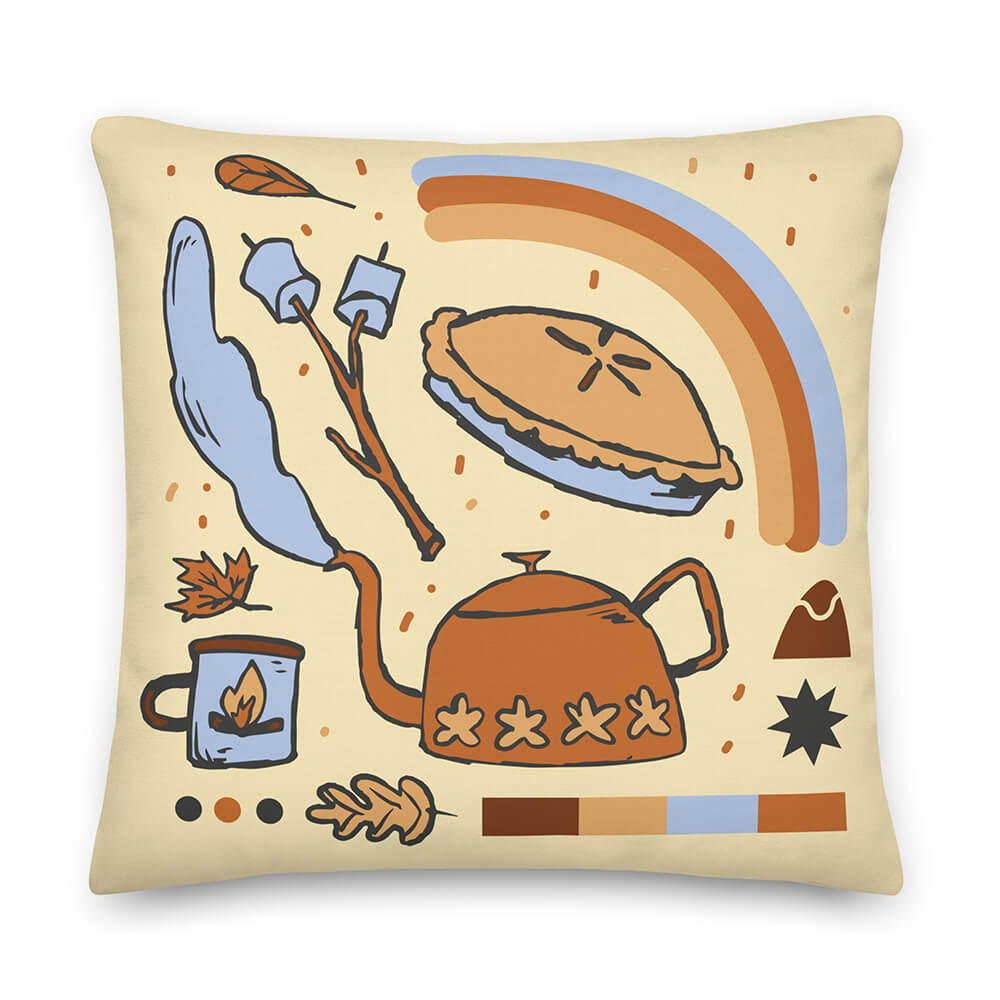 Autumn Cozy Food Utensil Set Throw Cushion 22x22"