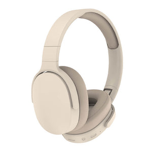 Beige Bluetooth 5.1 Pastel Goth Headphones Mic Heavy Bass 3.5mm AUX