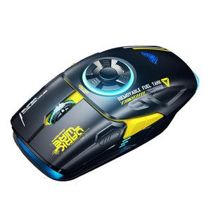 Black 2.4GHz Wireless Futuristic Motorsport Mouse 4800 DPI RGB Backlight
