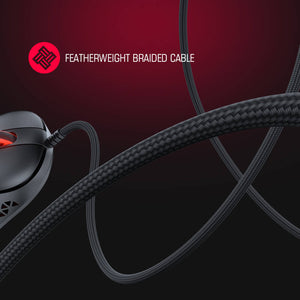 Black Breathing Optical Mouse 12000 DPI RGB Lightweight USB Braided Wire