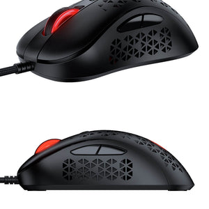 Black Breathing Optical Mouse 12000 DPI RGB Lightweight USB Side View