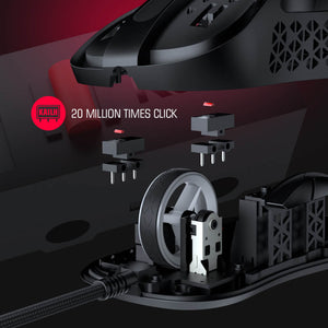 Black Breathing Optical Mouse 12000 DPI RGB Lightweight USB Switches