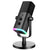 Black Flowing RGB Cardioid Microphone Mute Button USB XLR