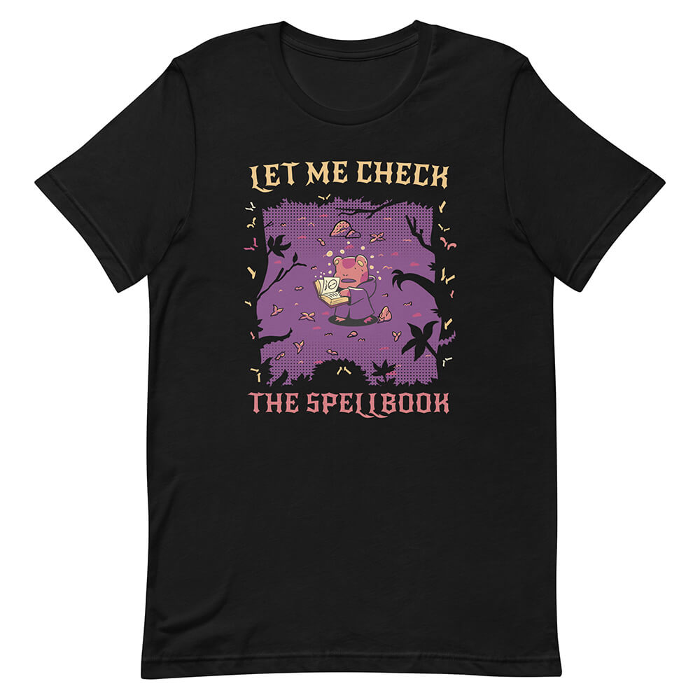 Black Wise Frog Magician Spellbook Tee Shadow Dark Forest